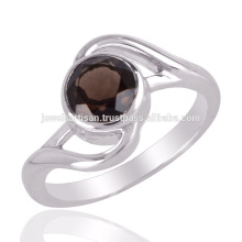 Smoky Quarz 925 Sterling Silber Fancy Ring